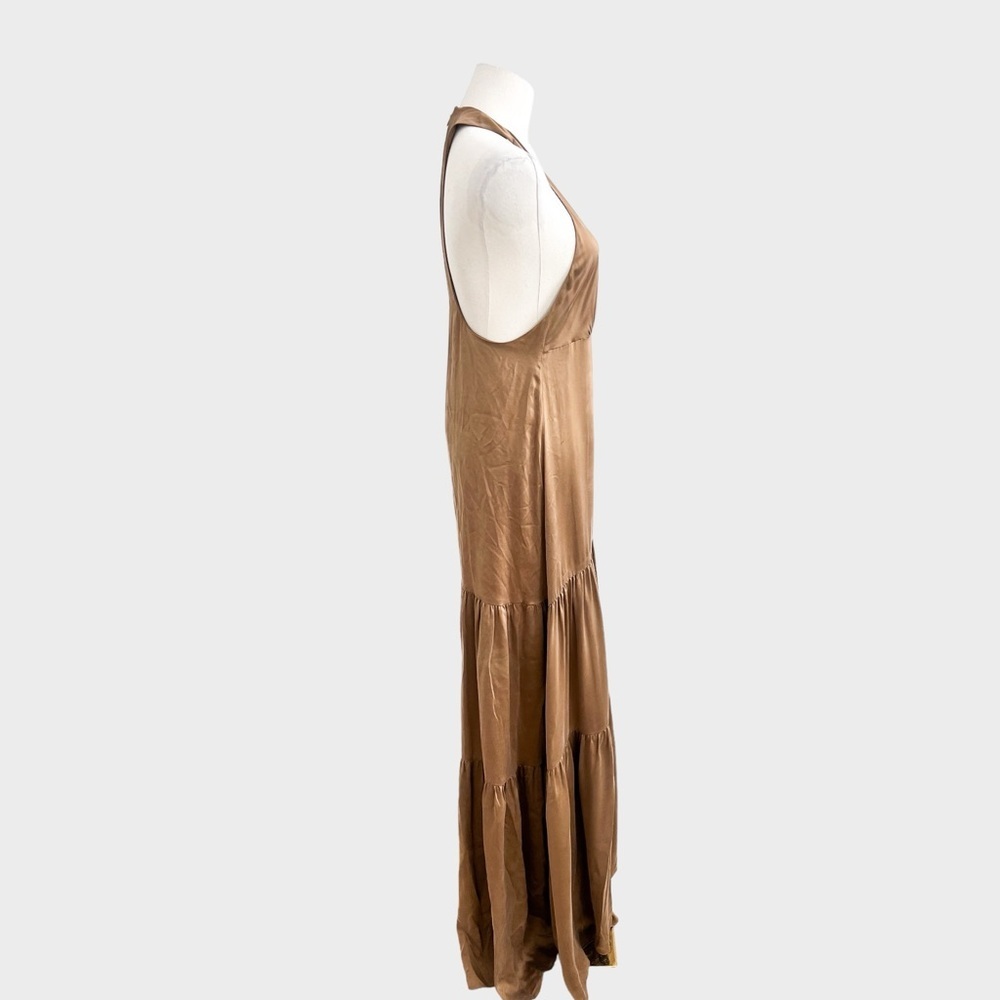 L’AGENCE Brown Talia Tiered Maxi Dress (Sz 4) - Picture 5 of 8
